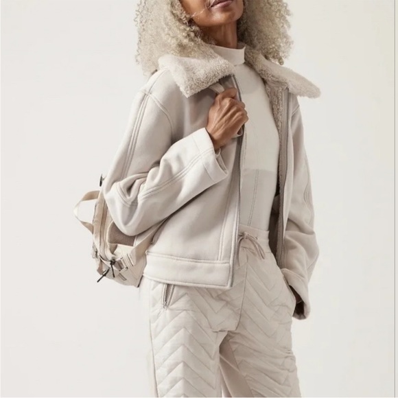 🆕 ATHLETA Women’s Westbound Dual Zip Sherpa Jacket - 1X - Picture 3 of 12